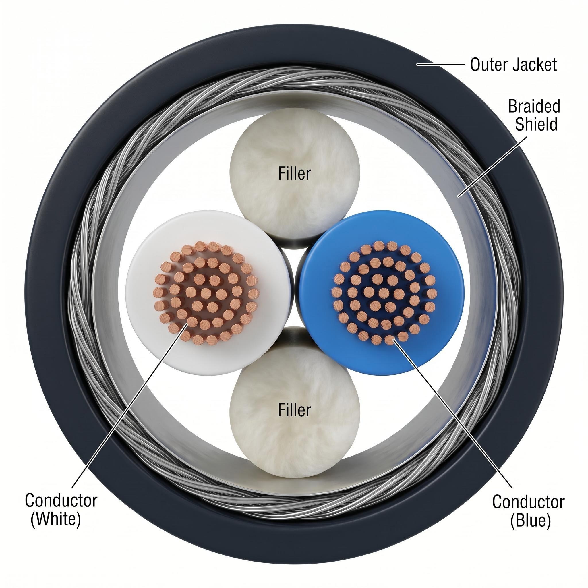 Aviation-grade RS-422 data transmission cable